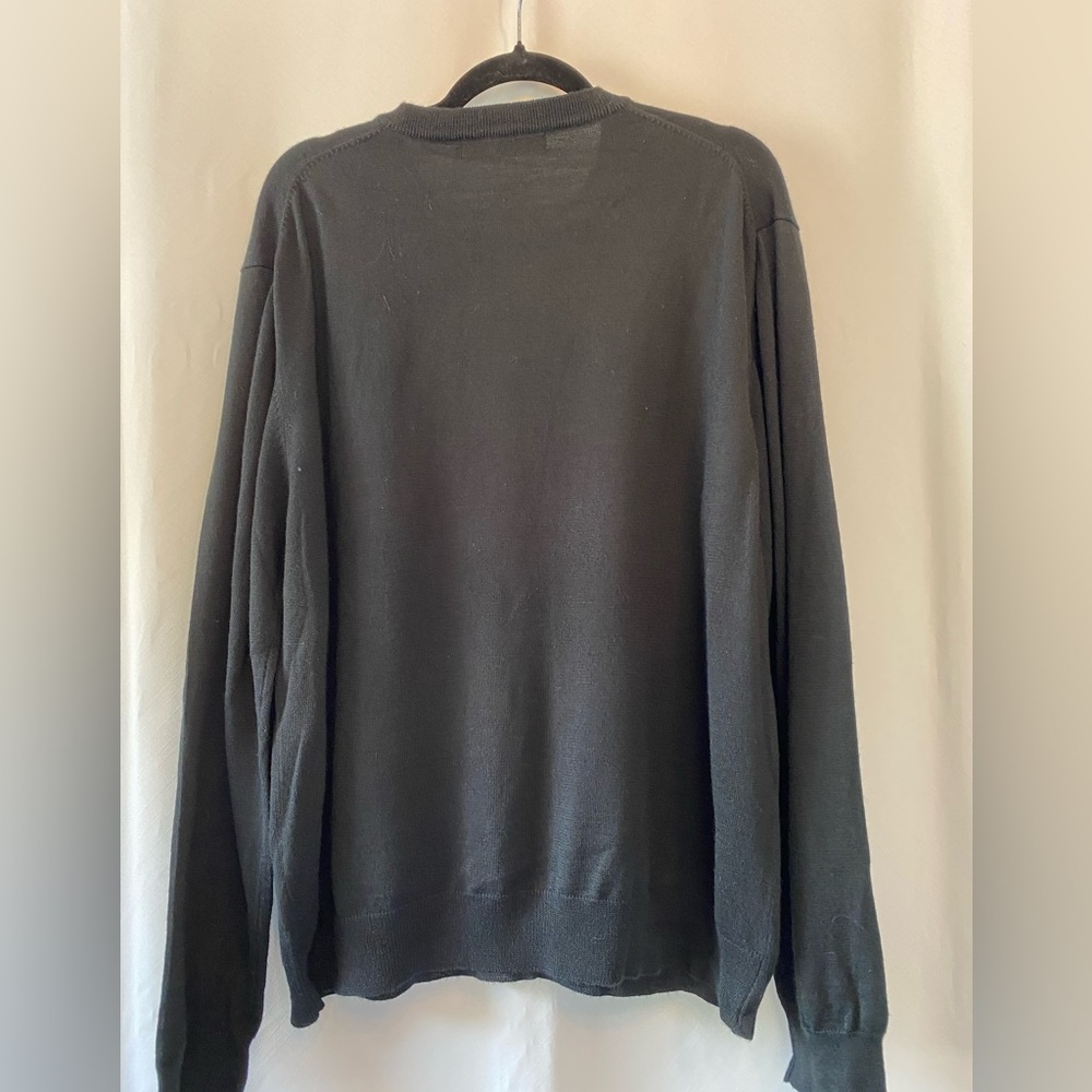 Old Money Mens Black Crewneck Knit Sweater Extra Large Wool Blend Minimalist - Picture 5 of 15